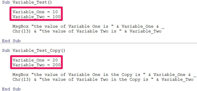 Define Variables In Vba Declare Variables And Assign Them Expressions 6931