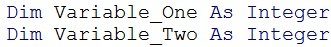 Declare VBA variable with Dim statement