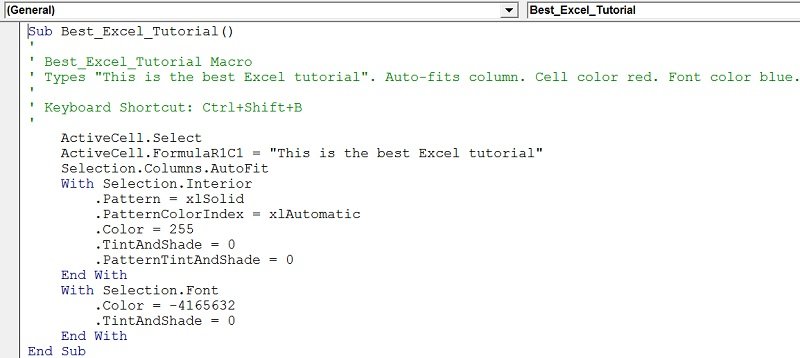 visual basic code example