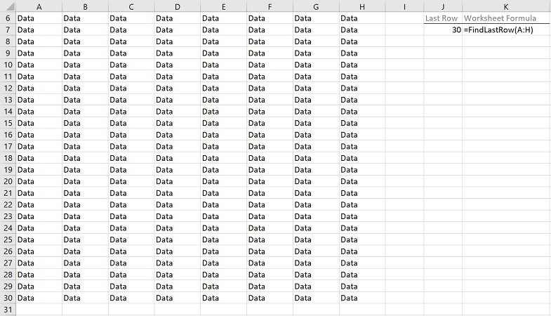 Example: Find last row with VBA macros