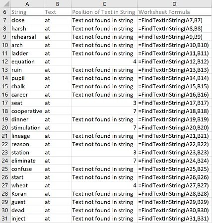 Example: Find text in string with VBA macros