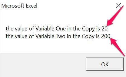 procedure only variables example