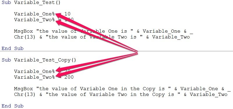 Define Variables In Vba Declare Variables And Assign Them Expressions 1205